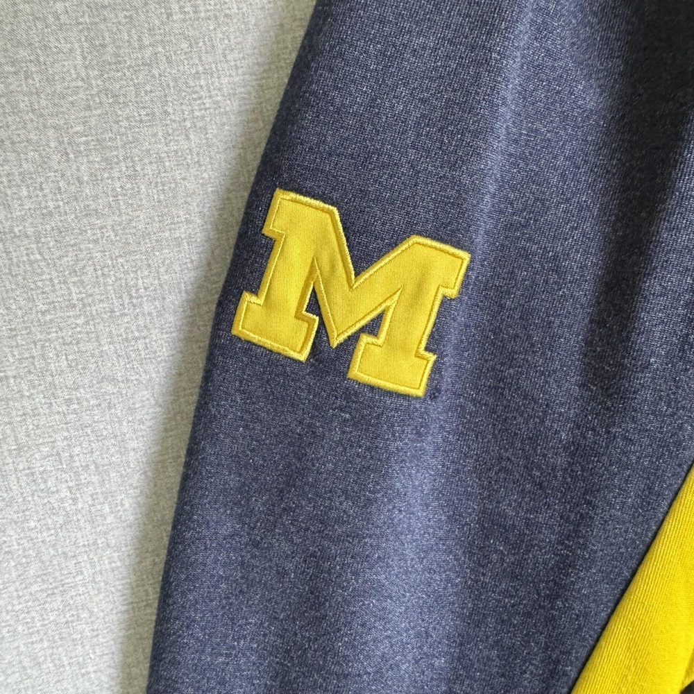Michigan Wolverines Hoodie Mens Medium‎ Blue NCAA Adidas Quarter Zip Pullover - Picture 3 of 12